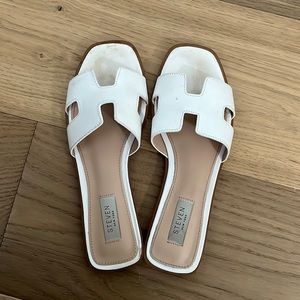 STEVEN New York Hadyn white leather sandals